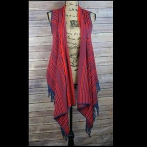 Say What Waterfall Sleeveless Fringe Hem Cardigan